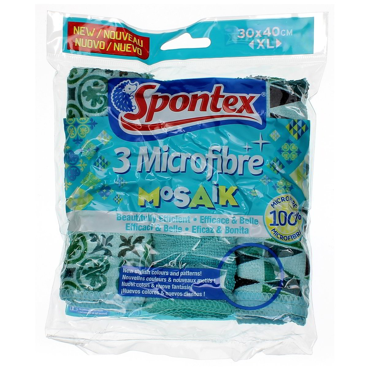 Spontex Panno Microfibra Mosaik 3 pezzi