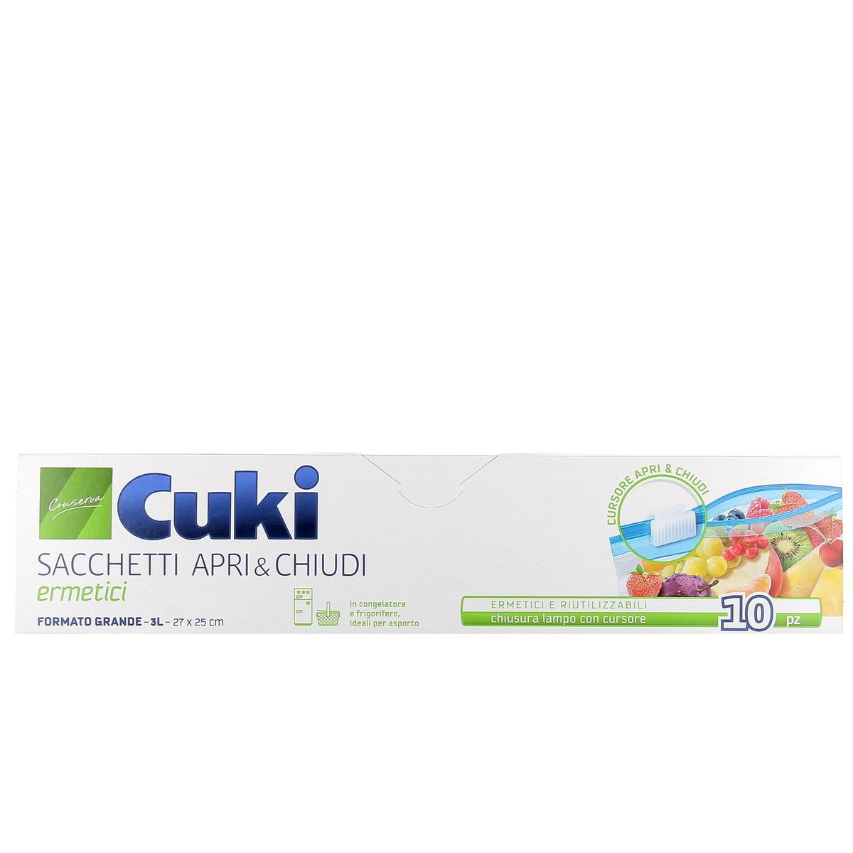 Cuki Sachetti Apri&Chiudi Ermetici Grandi 10 pezzi
