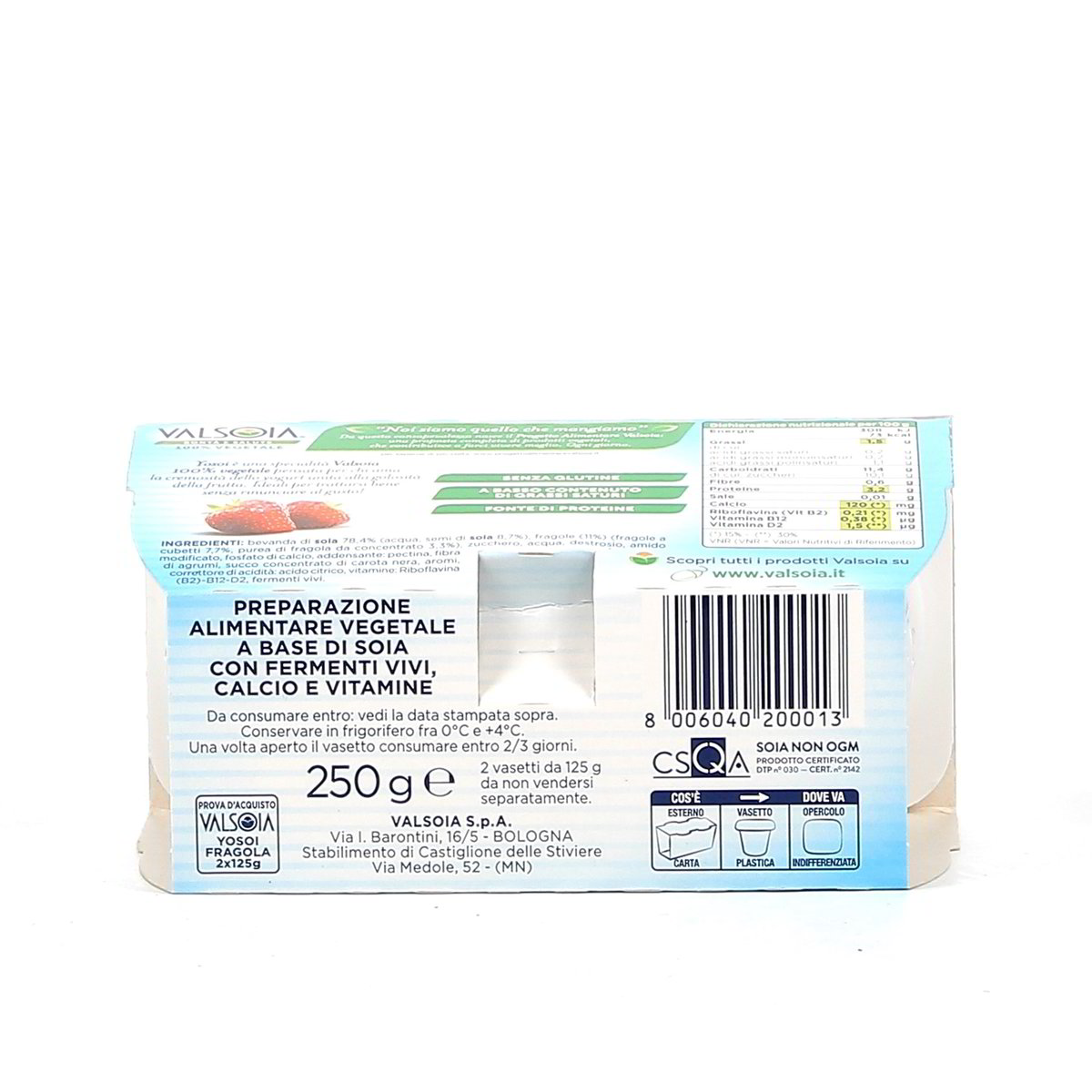 Valsoia Yosoi Fragola 2x125 g — immagine 3