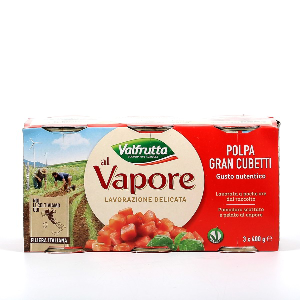 Valfrutta Polpa Gran Cubetti Al Vapore 3x400 g - sgocciolato 3x260 g