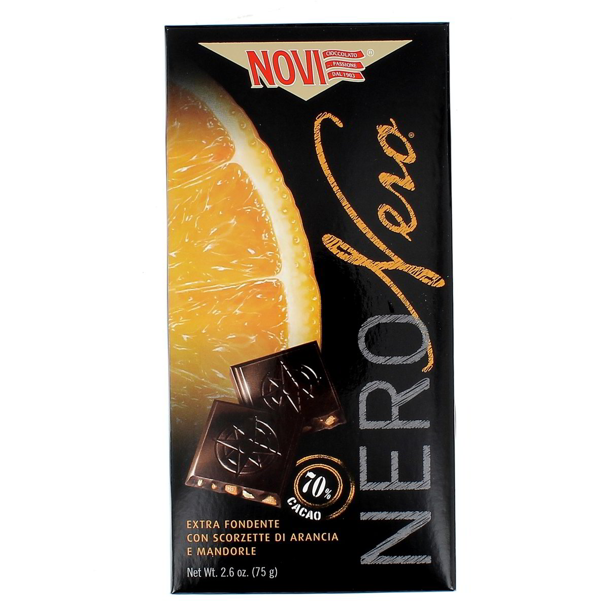 Novi Nero Nero Arancia / Mandorle 75 g