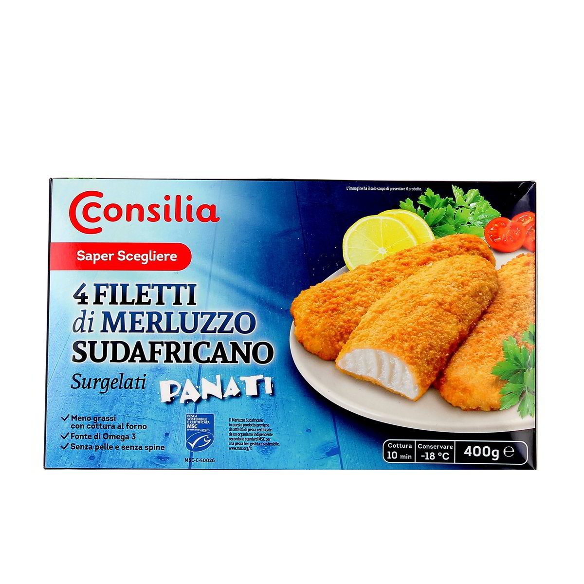 Consilia 4 Filetti Di Merluzzo Sudafricano Panati 400 g