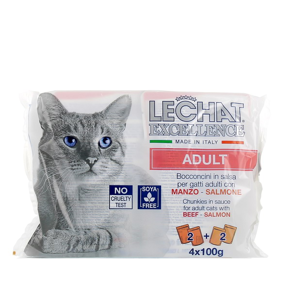 Le Chat Excellence Manzo E Salmone 4 x100 g