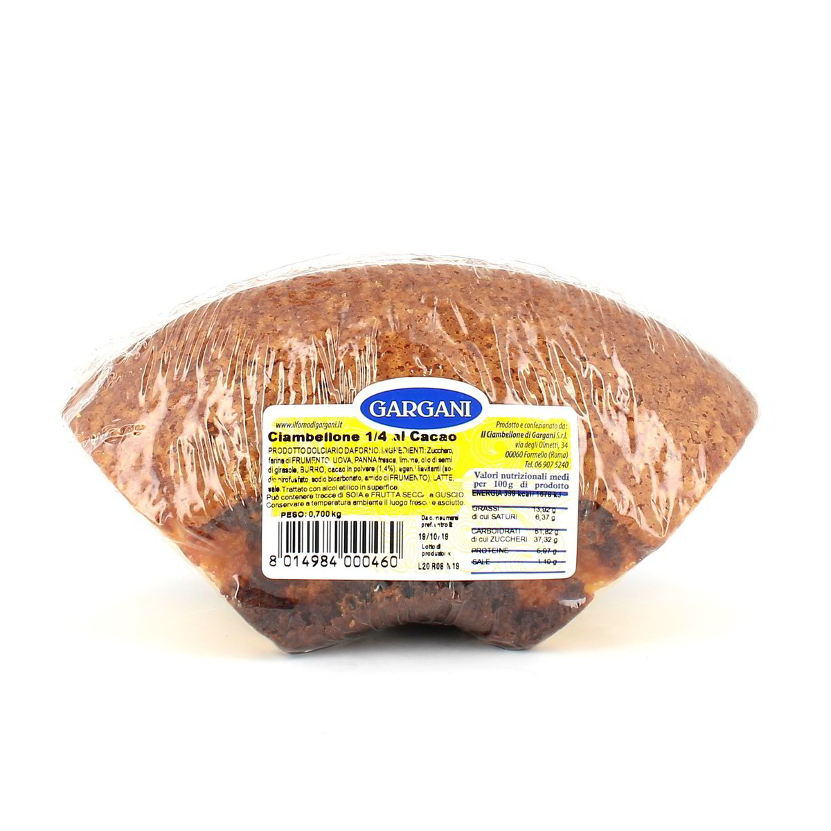 Gargani 1/4 Ciambellone Al Cacao 700 g