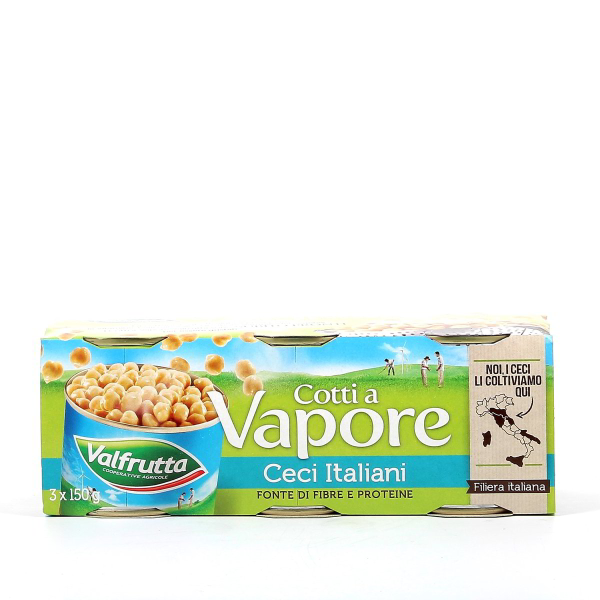 Valfrutta Ceci Italiani Cotti A Vapore 3x150 g - sgocciolato 3x140 g