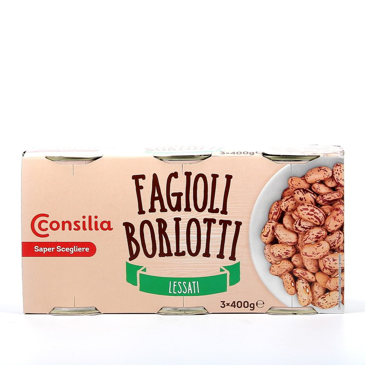 Consilia Fagioli Borlotti Lessati 3x400 g - sgocciolato 3x250 g