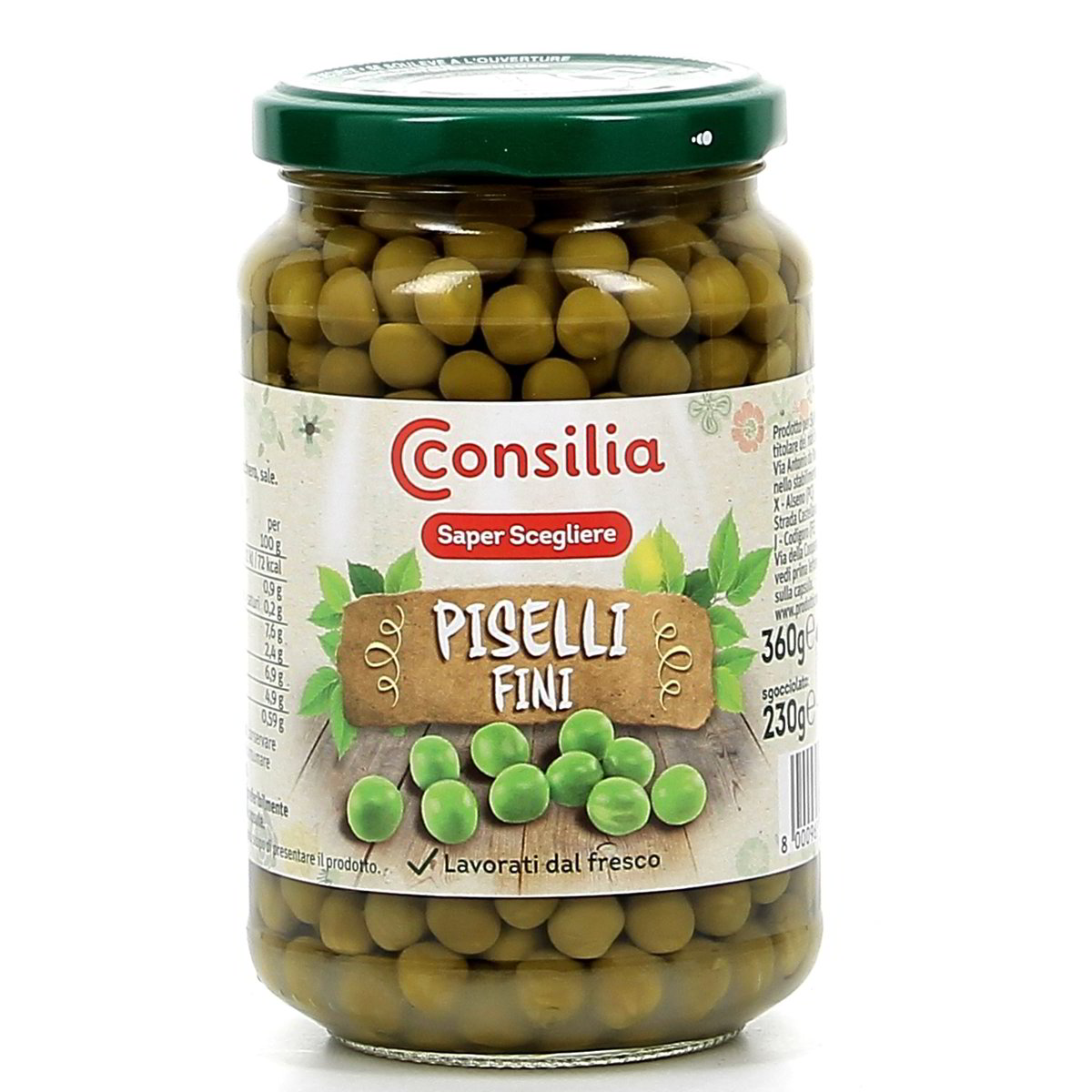 Consilia Piselli Fini 360 g - sgocciolato 230 g