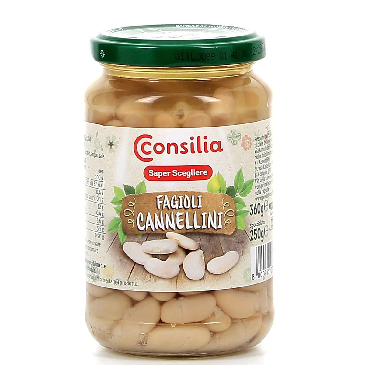 Consilia Fagioli Cannellini 360 g - sgocciolato 250 g