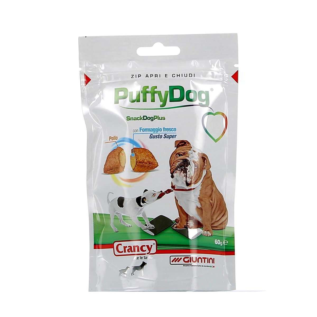 Crancy Puffydog Snack Con Pollo E Formaggio 60 g