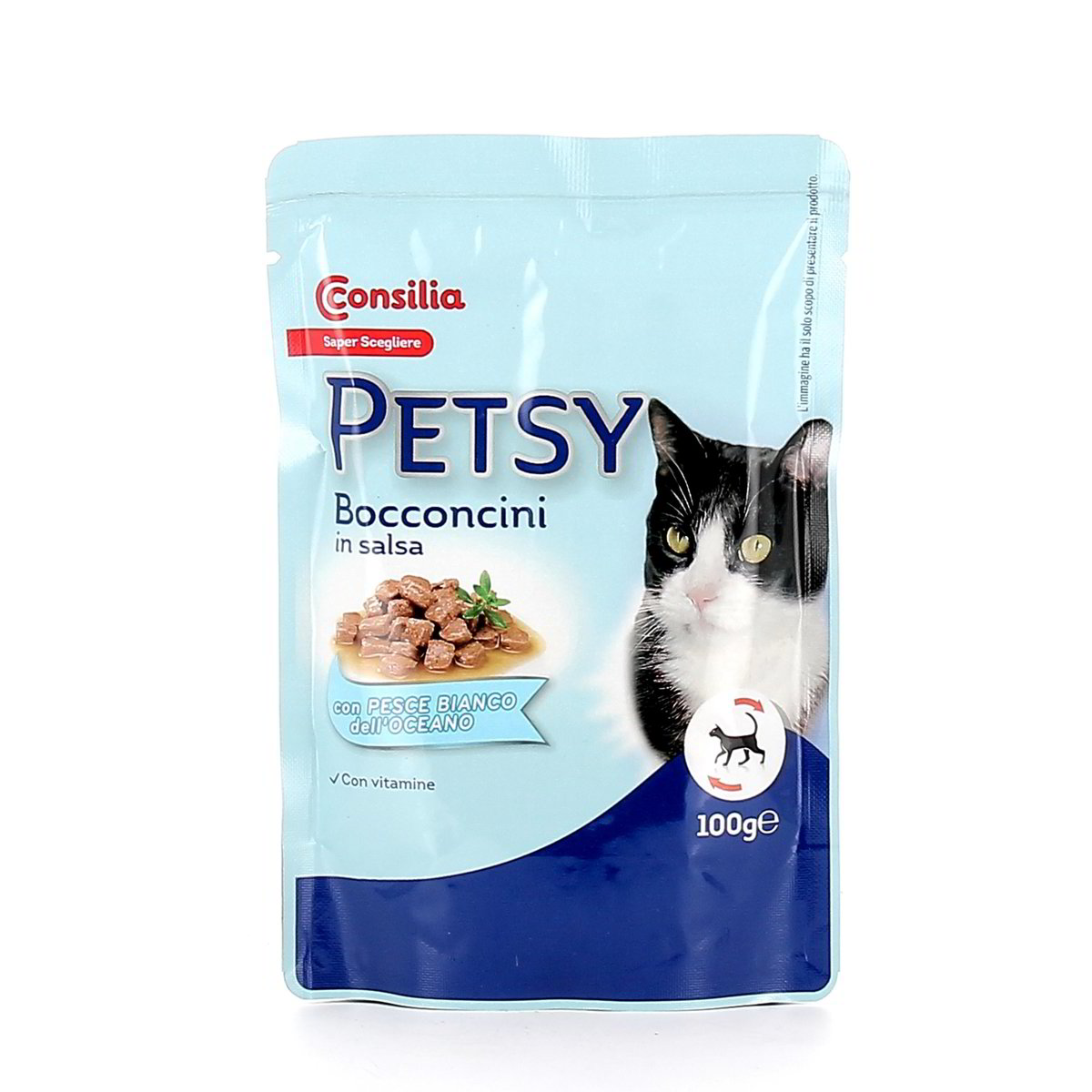 Consilia Petsy Bocconcini In Salsa Con Pesce Bianco Dell'oceano 100 g