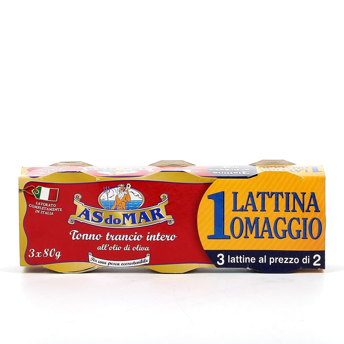 AS DO MAR Tonno Trancio Intero 3x80 g - sgocciolato 3x56 g