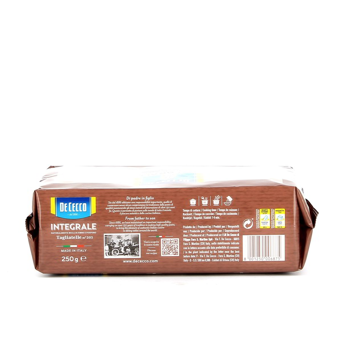 DE Cecco Tagliatelle N.203 Integrale 250 g — immagine 3