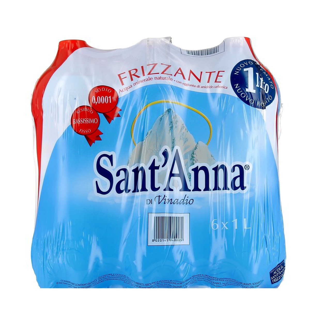 Sant'Anna Acqua Frizzante 6 bottiglie GRANDI da 1 l