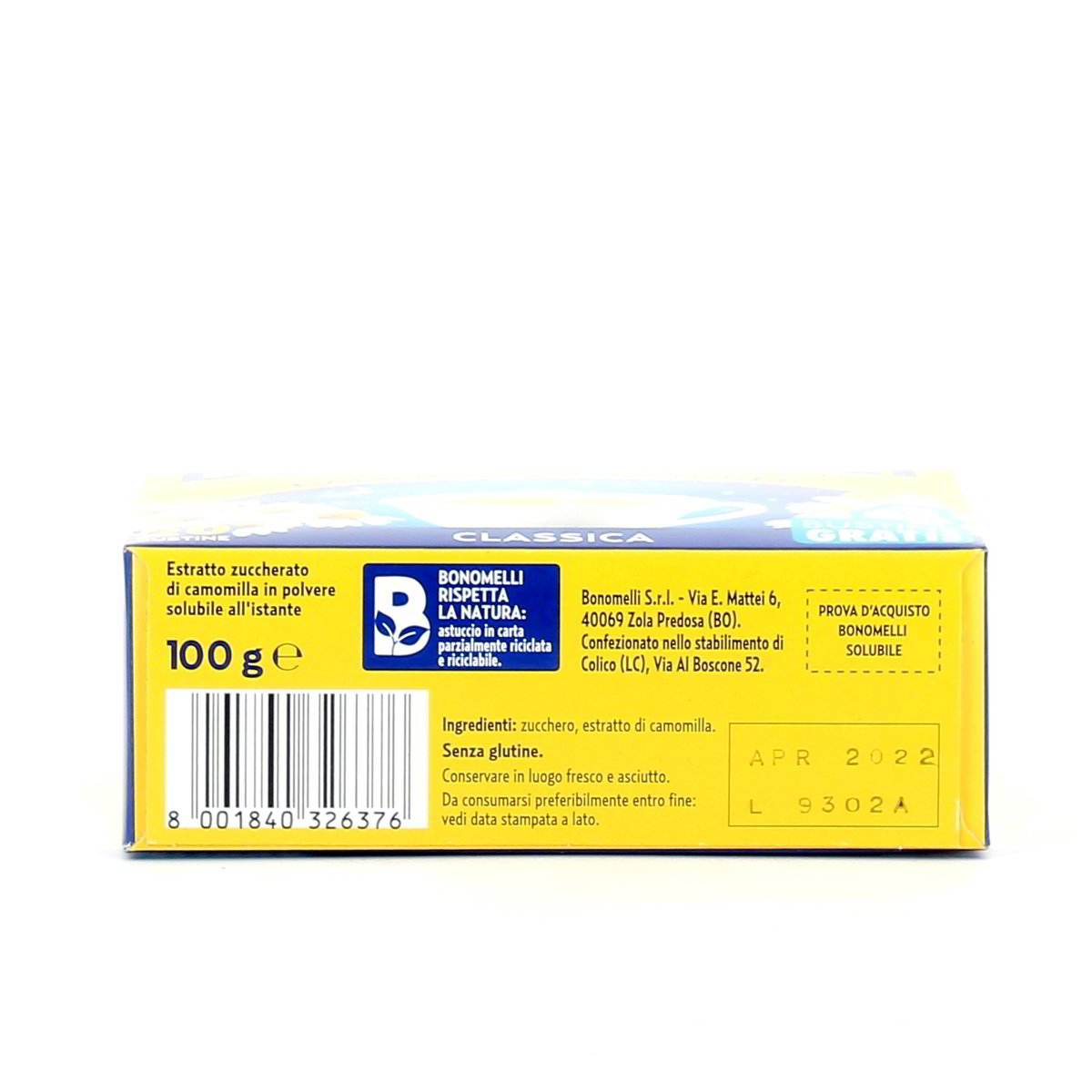 Bonomelli Camomilla Solubile Classica 20 Filtri 100 g — immagine 3