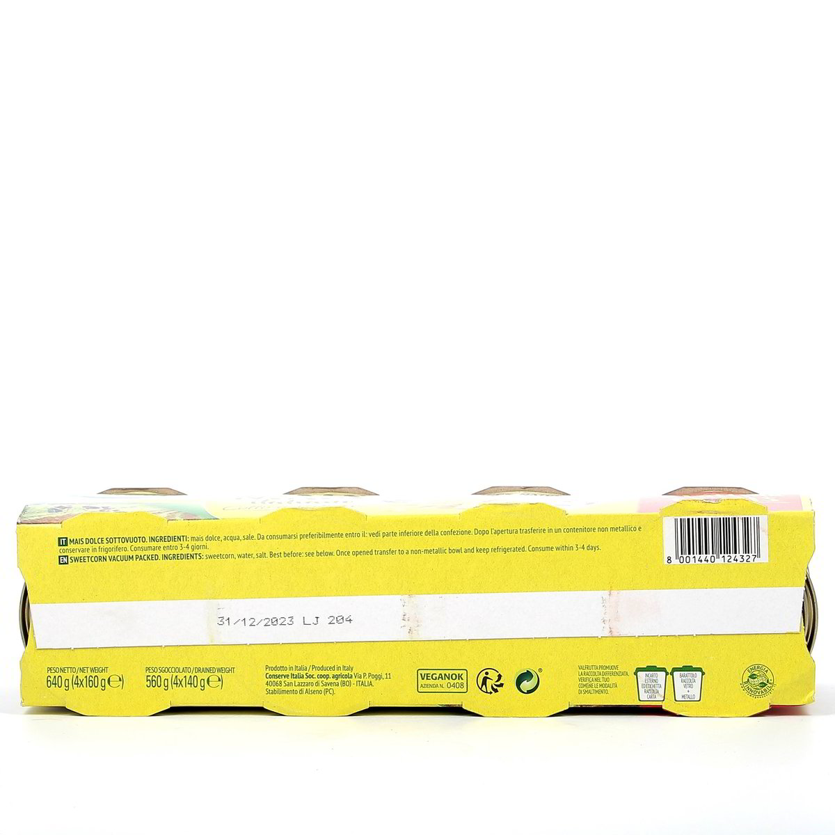 Valfrutta Mais Italiano Cotto A Vapore 4x160 g - sgocciolato 4x140 g — immagine 3