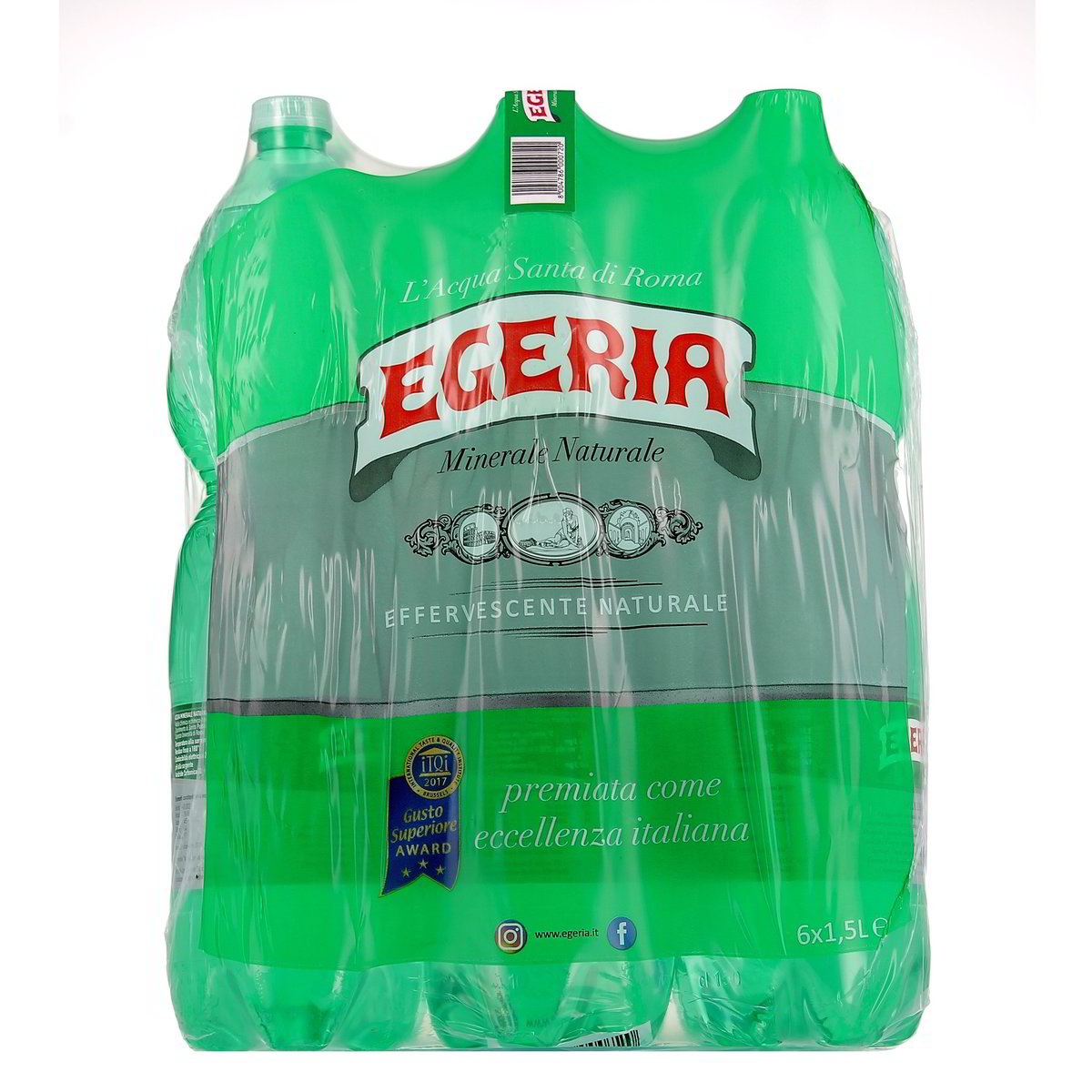 Egeria Acqua Effervescente Naturale 6 bottiglie GRANDI da 1,5 l