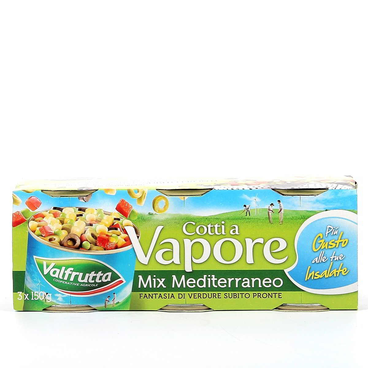 Valfrutta Gran Mix Mediterraneo Cotto A Vapore 3x150 g - sgocciolato 3x140 g