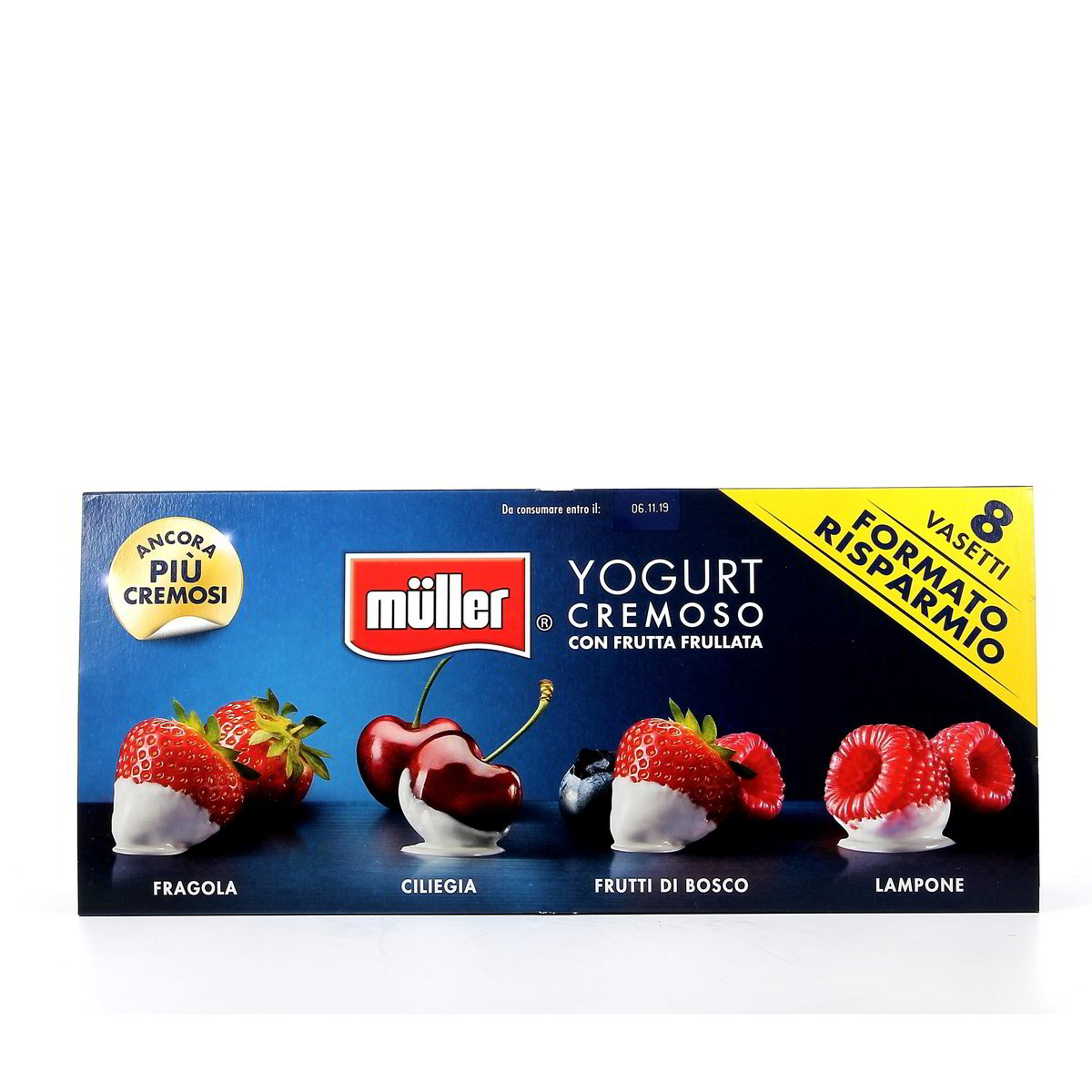 Müller Yogurt Cremoso Con Frutti Rossi Frullati Gusti Assortiti 8x125 g