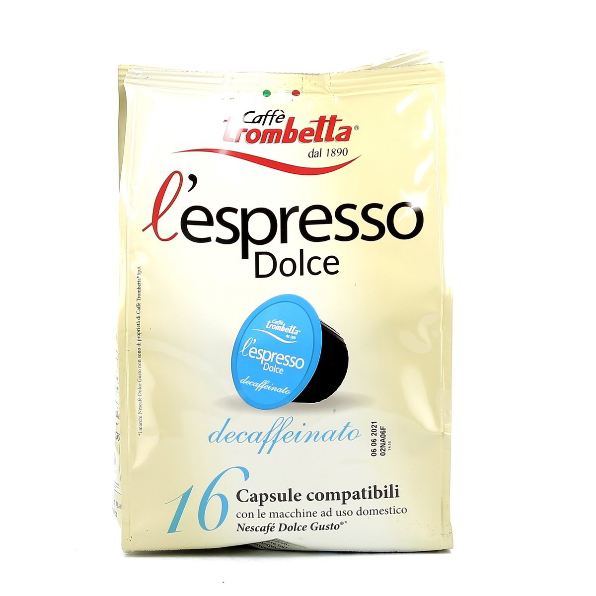 Caffè Trombetta L'espresso Dolce Decaffeinato 16 pezzi - 112 g totali
