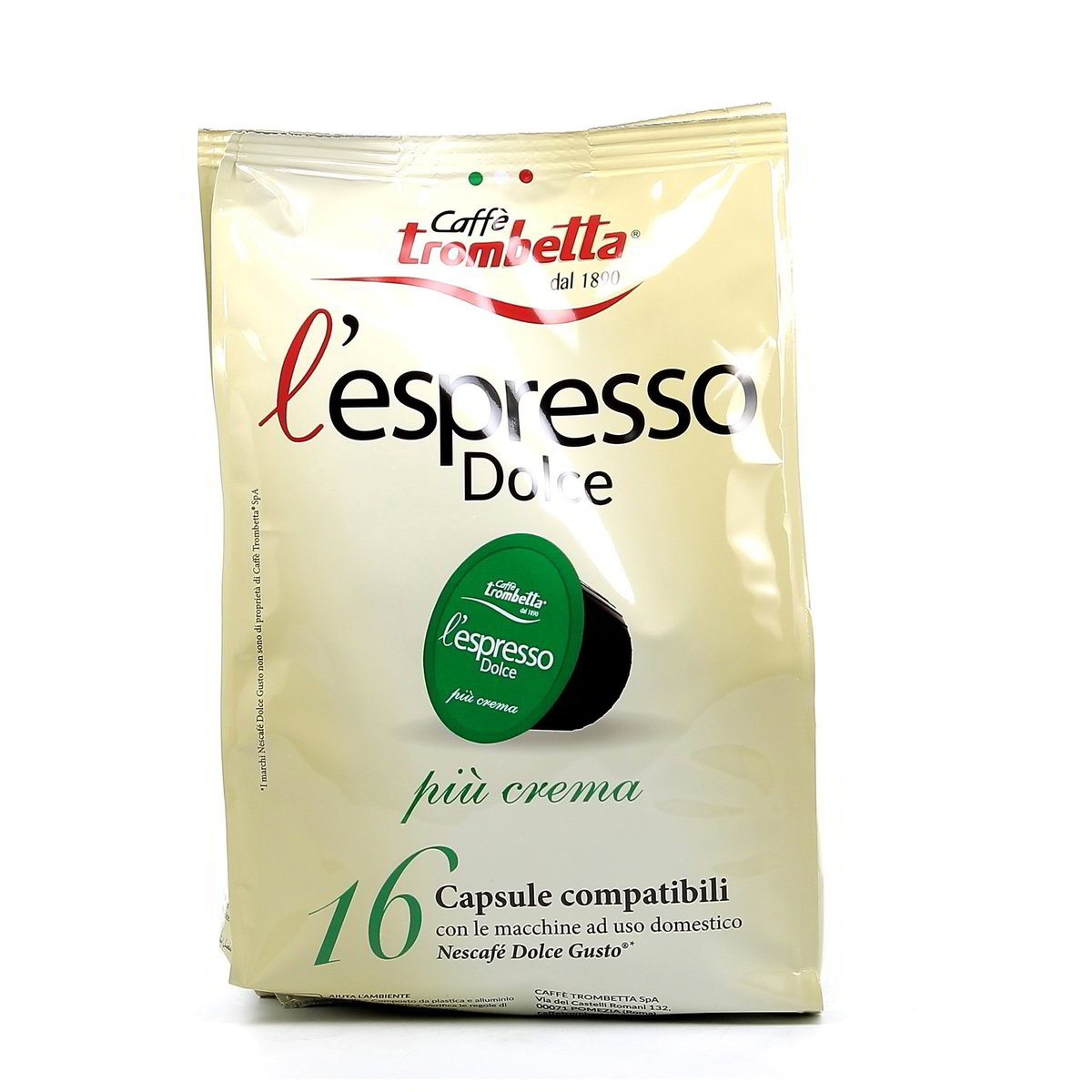 Caffè Trombetta L'espresso Dolce Più Crema 16 pezzi - 112 g totali