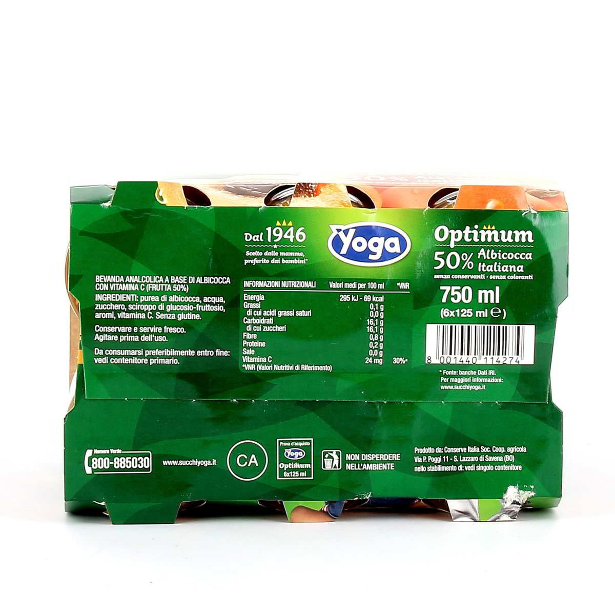 Yoga Succo Optimum Albicocca 6x125 ml — immagine 3