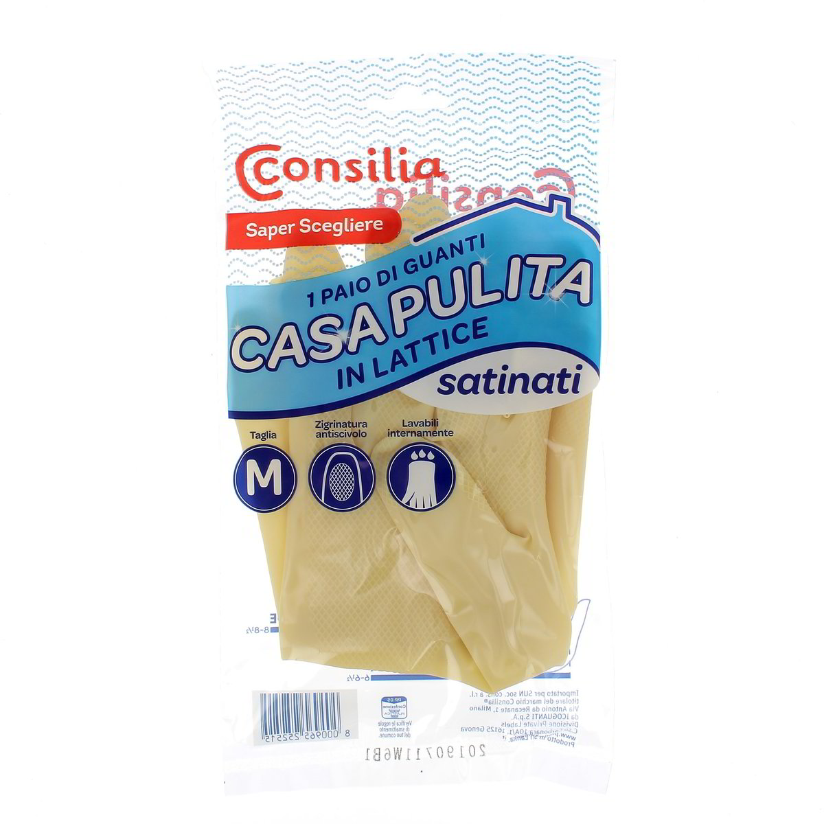 Consilia Casa Pulita Guanti In Lattice Satinati Taglia M 1 paio