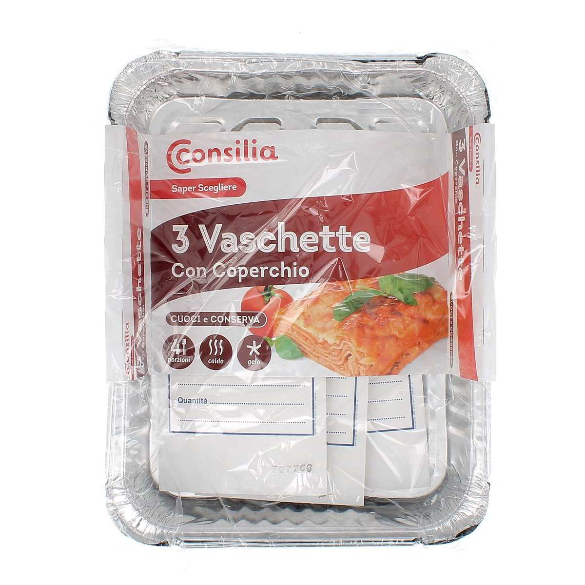 Consilia Vaschette Con Coperchio 4 Porzioni 3 pezzi