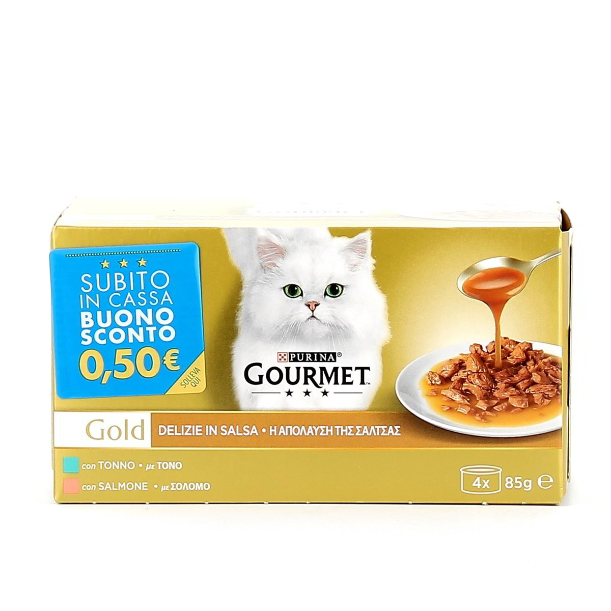 Purina GOURMET GOLD DELIZIE IN SALSA TONNO E SALMONE x4 340 g