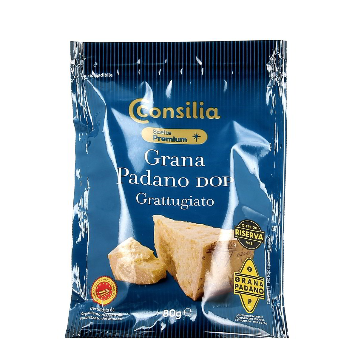 Consilia Formaggio Grana Padano Grattugiato Dop Stagionato 20 Mesi 80 g