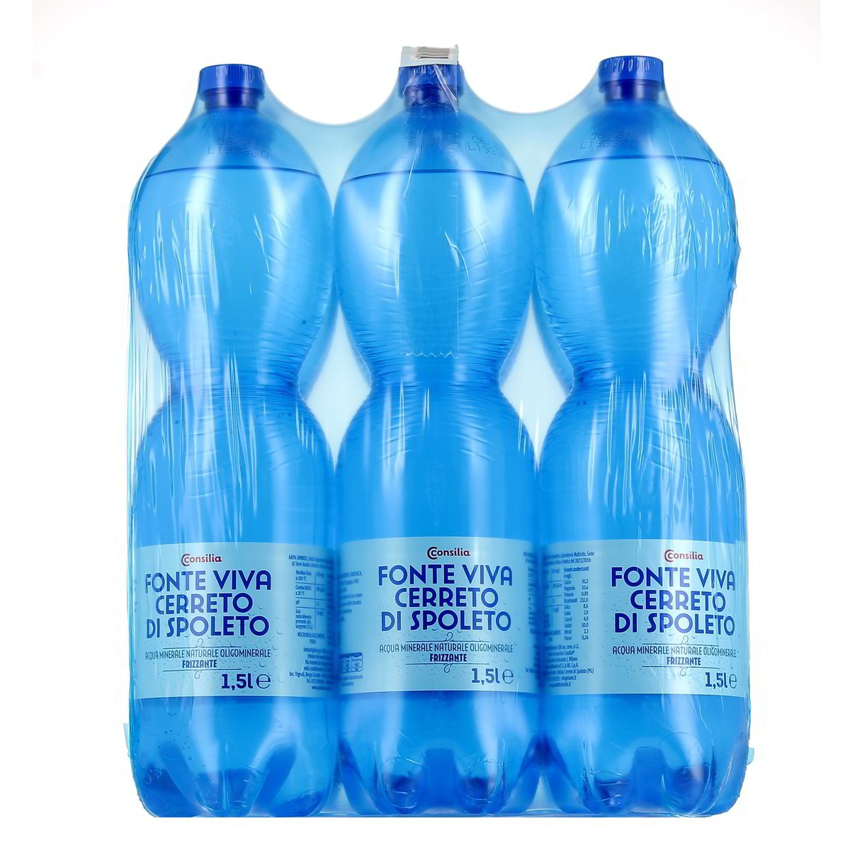 Consilia Acqua Fonte Viva Cerreto Di Spoleto Frizzante 6 bottiglie GRANDI da 1,5 l