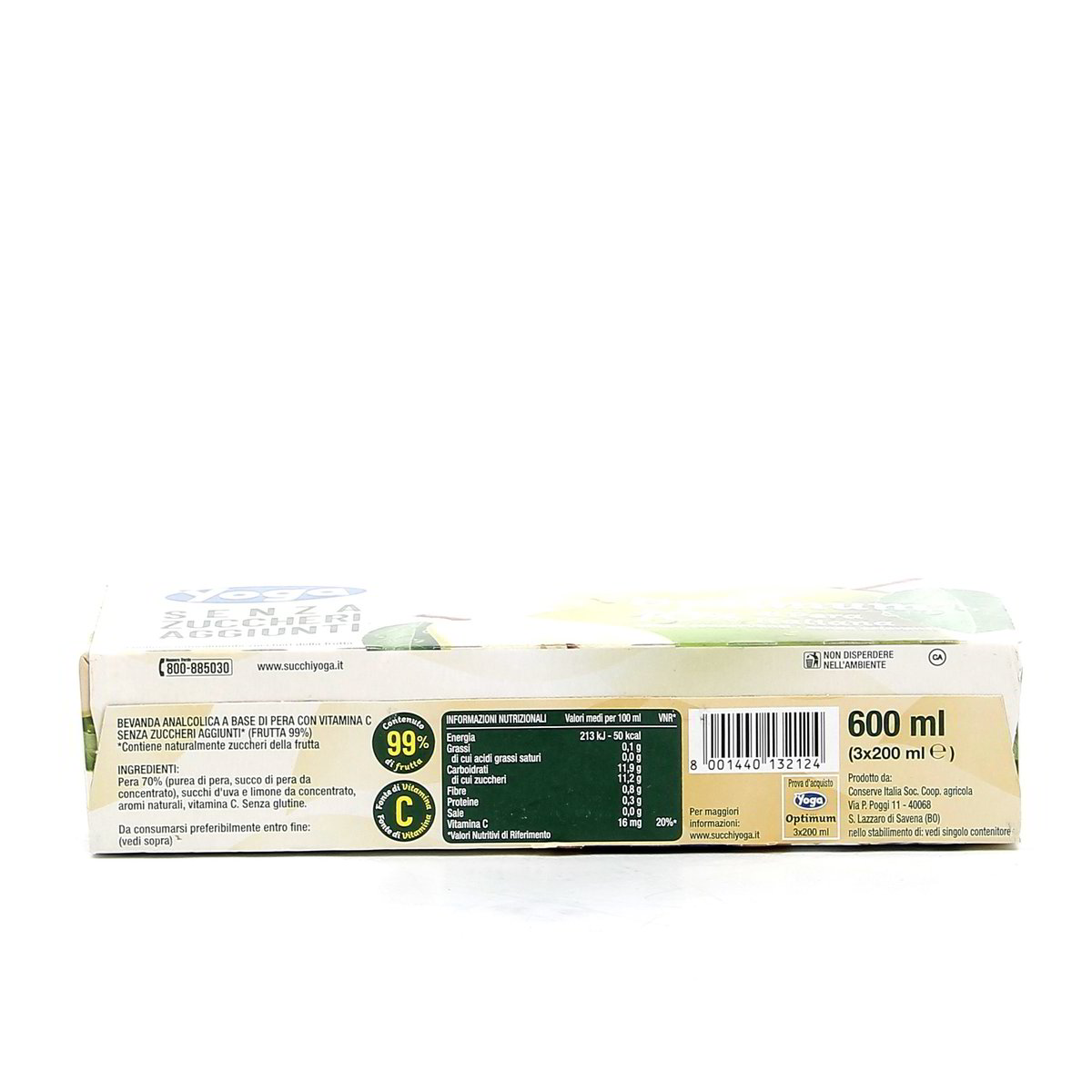 Yoga Succo Optimum 70% Di Pera Senza Zuccheri Aggiunti 3x20 cl — immagine 3