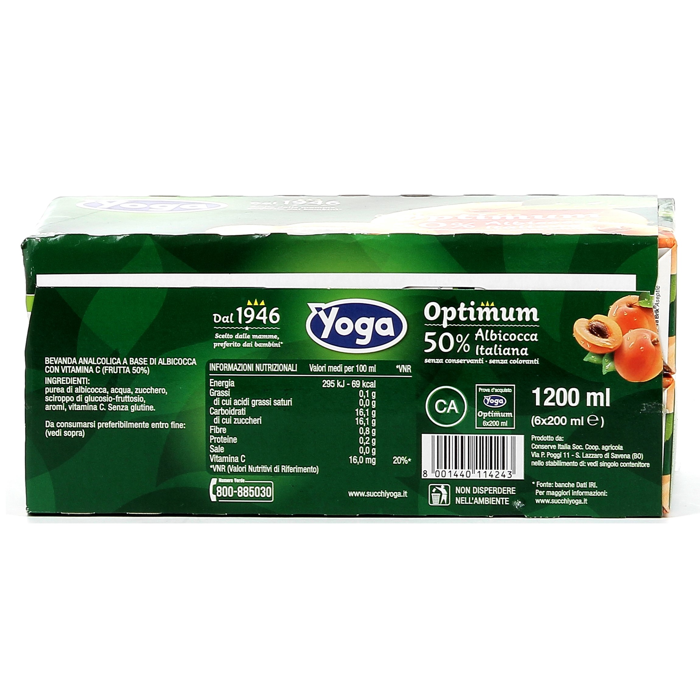 Yoga Succo Optimum 50% Albicocca 6x20 cl — immagine 3