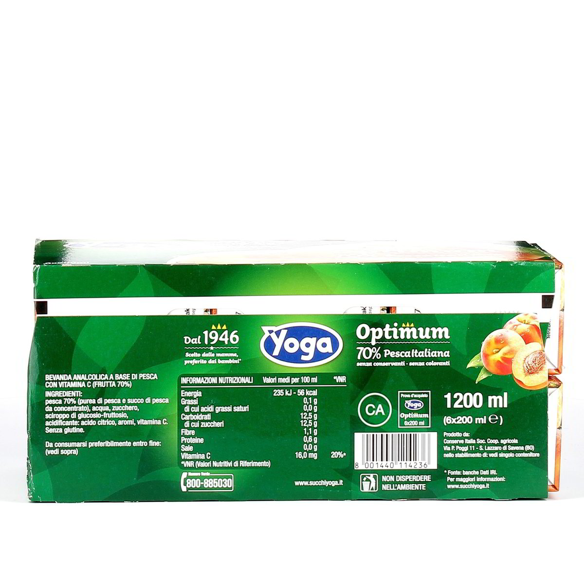 Yoga Succo Optimum 70% Pesca 6x20 cl — immagine 3