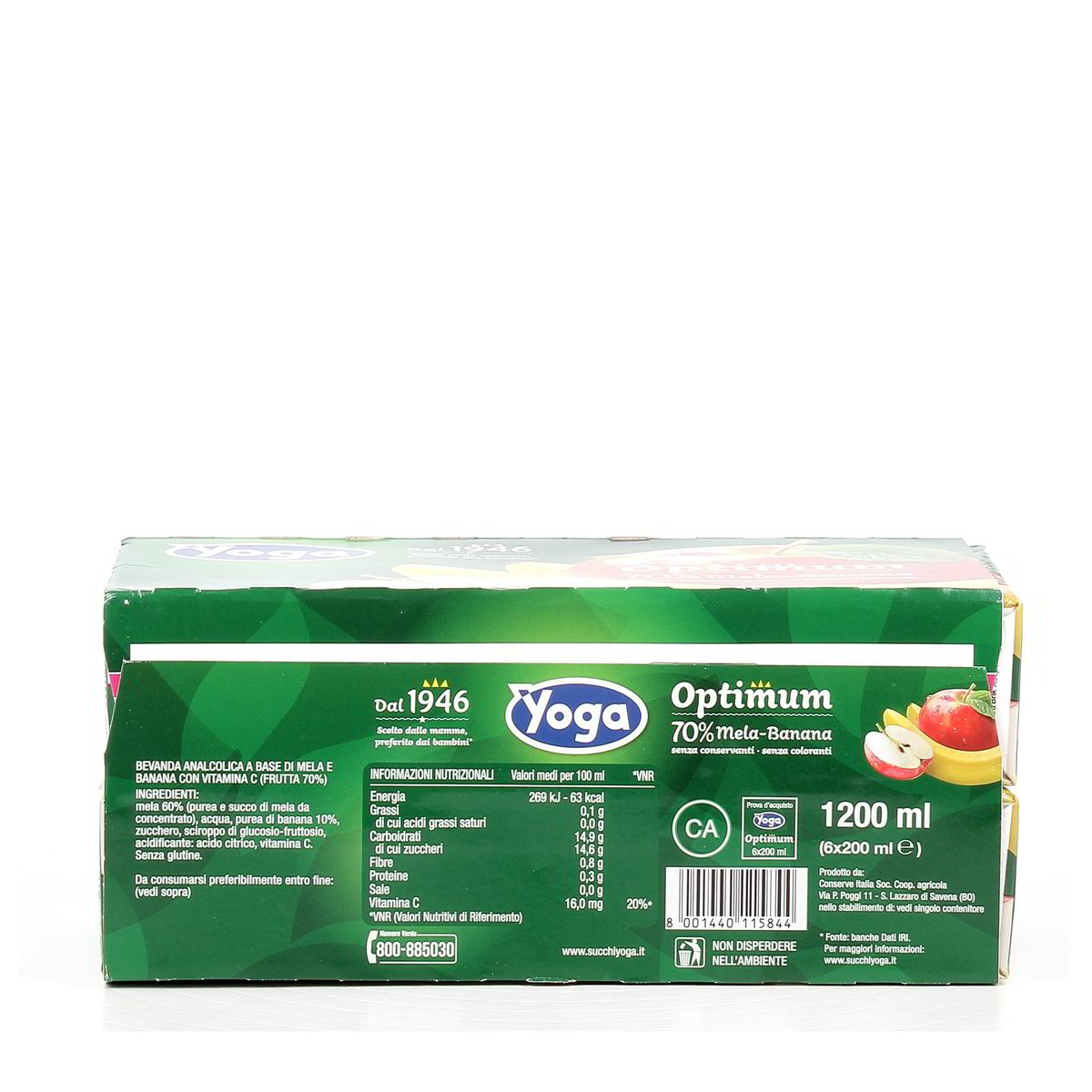 Yoga Succo Optimum 70% Mela Banana 6x20 cl — immagine 3