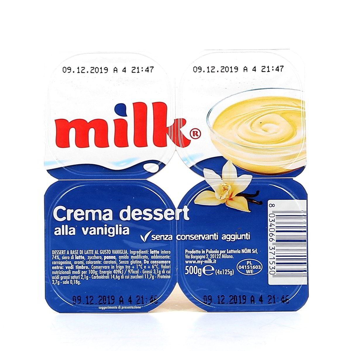 Milk Crema Dessert Alla Vaniglia 4x125 g