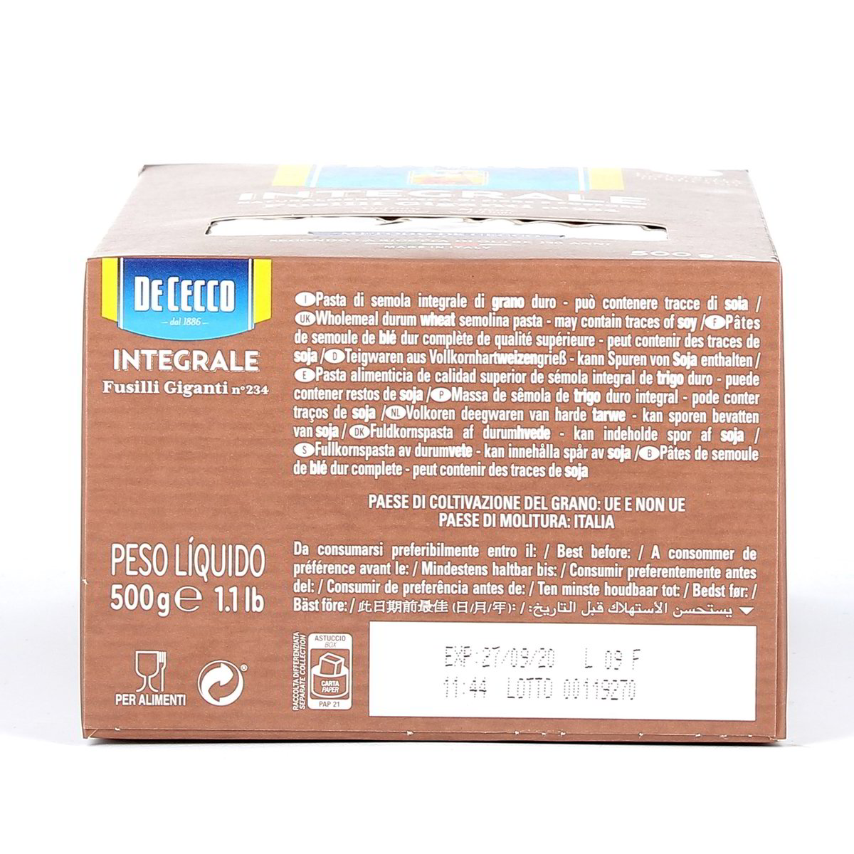 DE Cecco Fusilli Giganti Integrali N.234 500 g — immagine 3