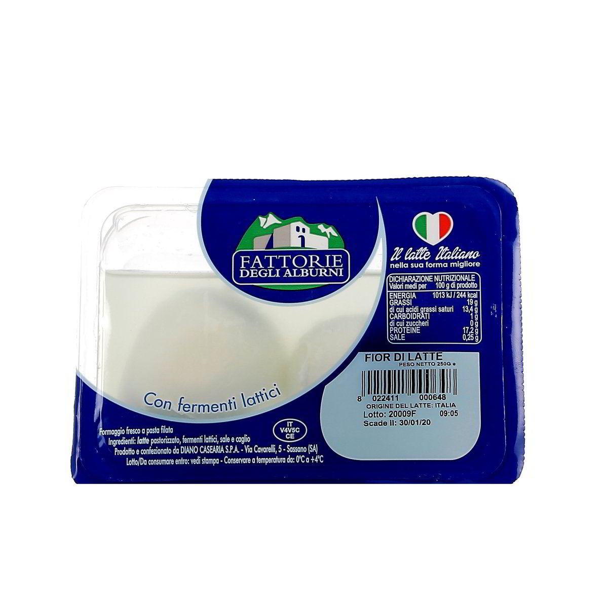 Fattorie Degli Alburni Fior Di Latte In Vaschetta 250 g