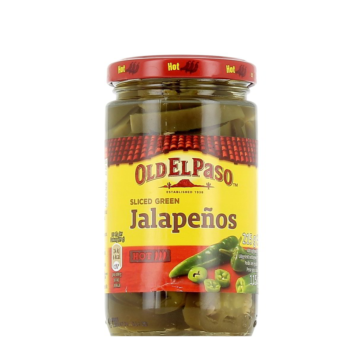 OLD EL Paso Sliced Green Jalapenos 215 g sgocciolato - 115 g