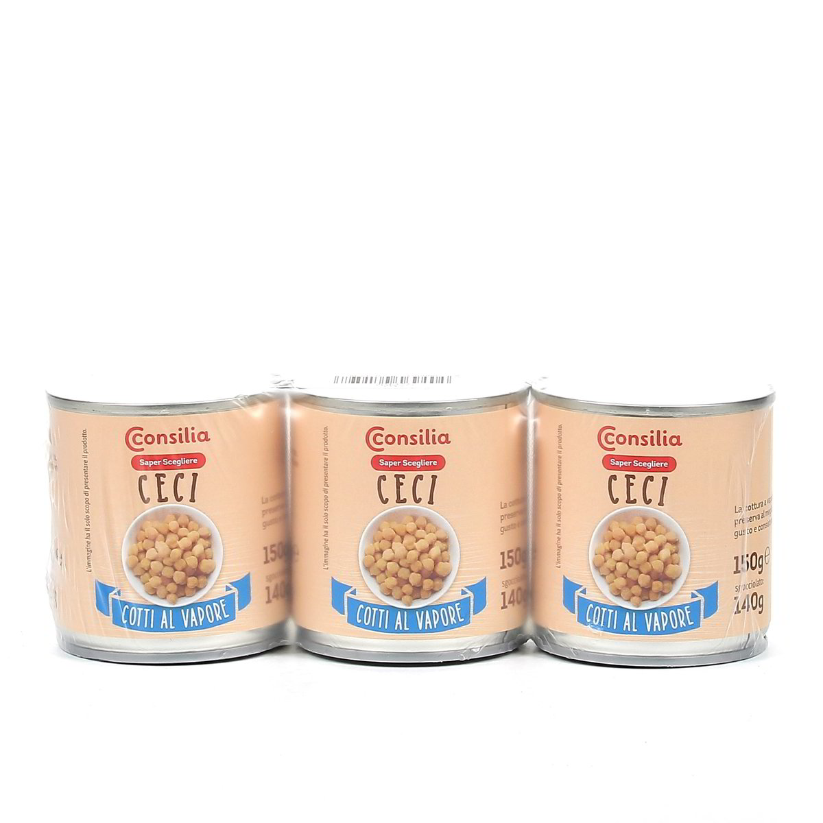 Consilia Ceci Cotti Al Vapore 3x150 g - sgocciolato 3x140 g