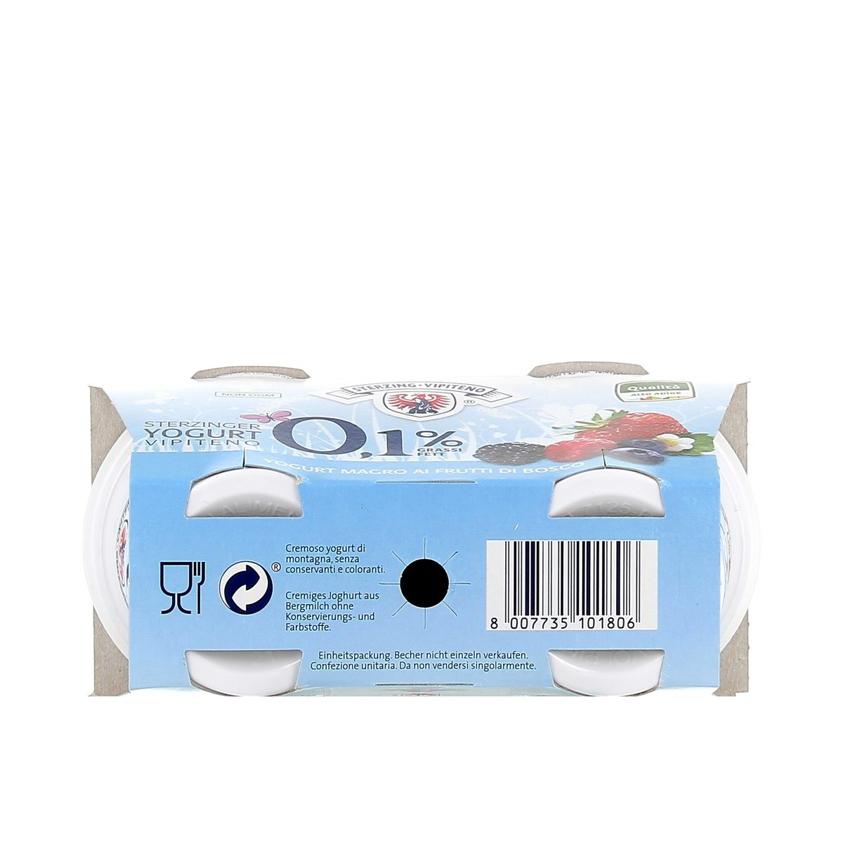 Sterzing Vipiteno Yogurt Magro Ai Frutti Di Bosco 0,1% Grassi 2x125 g — immagine 3