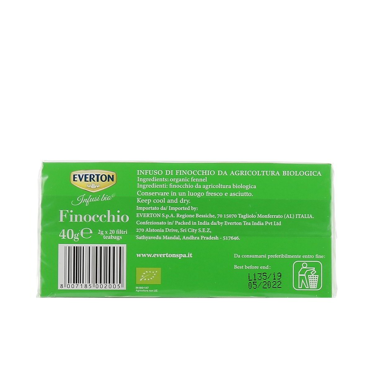 Everton Infuso Finocchio Bio 20 Filtri 40 g — immagine 3