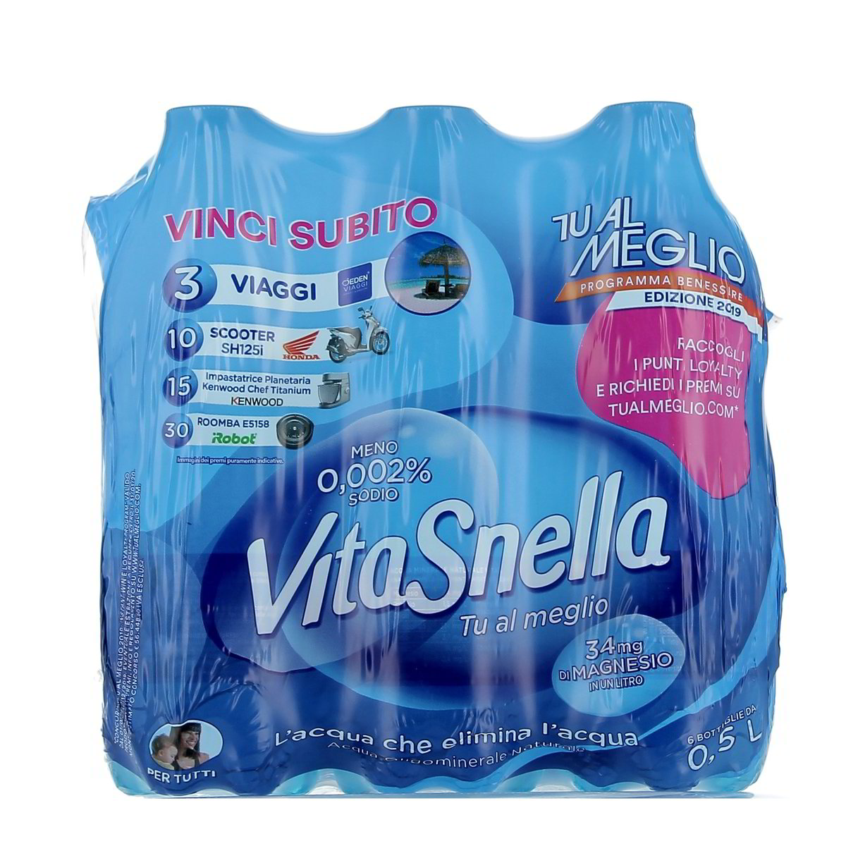 Vitasnella Acqua Naturale 6 bottiglie PICCOLE da 500 ml