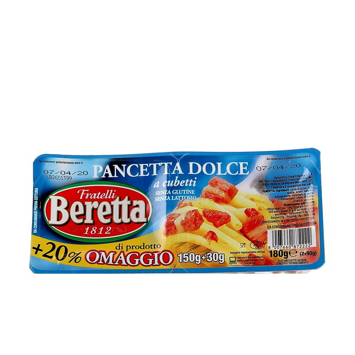 Beretta Pancetta Dolce A Cubetti 2x90 g