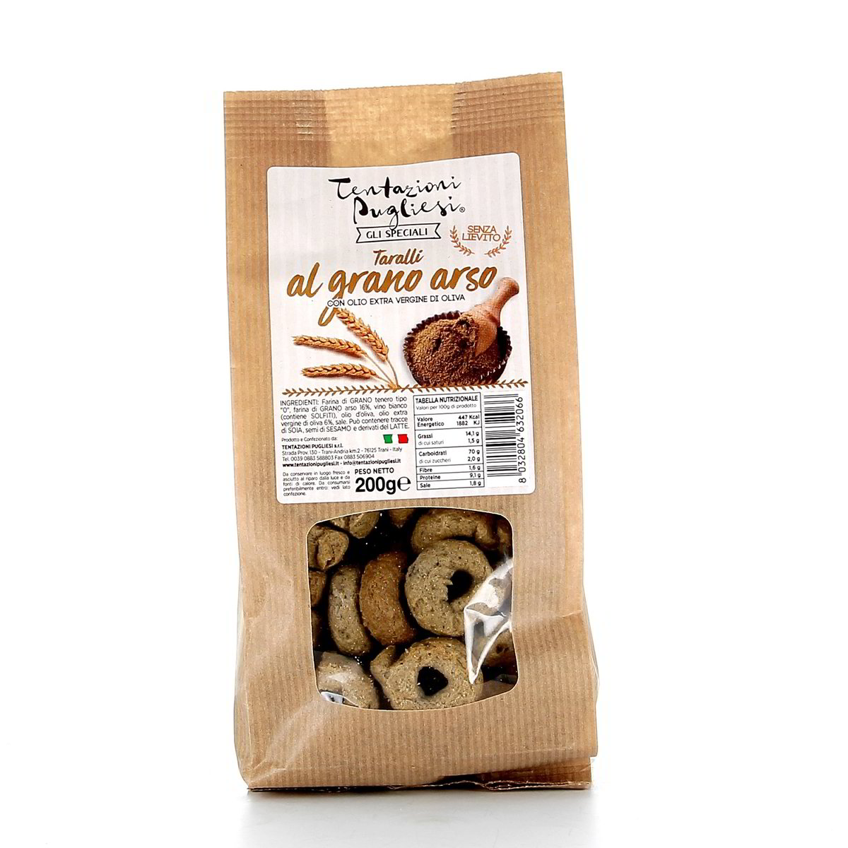 Tentazioni Pugliesi Taralli Di Grano Arso Con Olio Extra Vergine Di Oliva 200 g