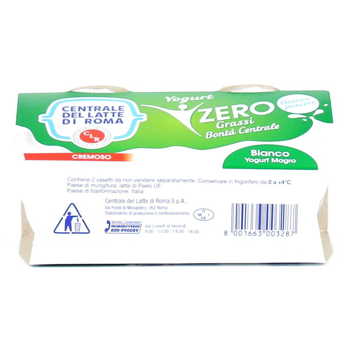 Centrale del Latte di Roma Yogurt Magro Bianco Zero Grassi 2x125 g — immagine 3