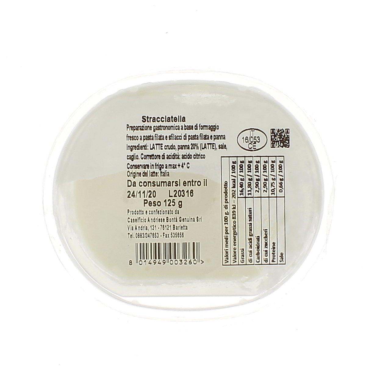 Caseificio Andriese Stracciatella 125 g
