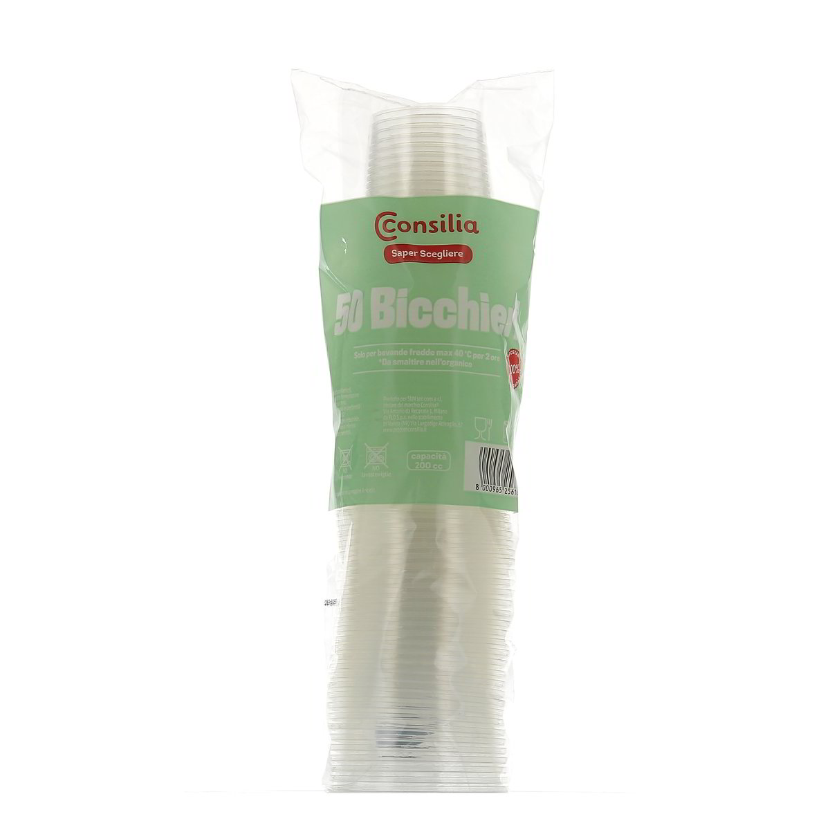Consilia BICCHIERI TRASPARENTI 200 cc 50 pezzi