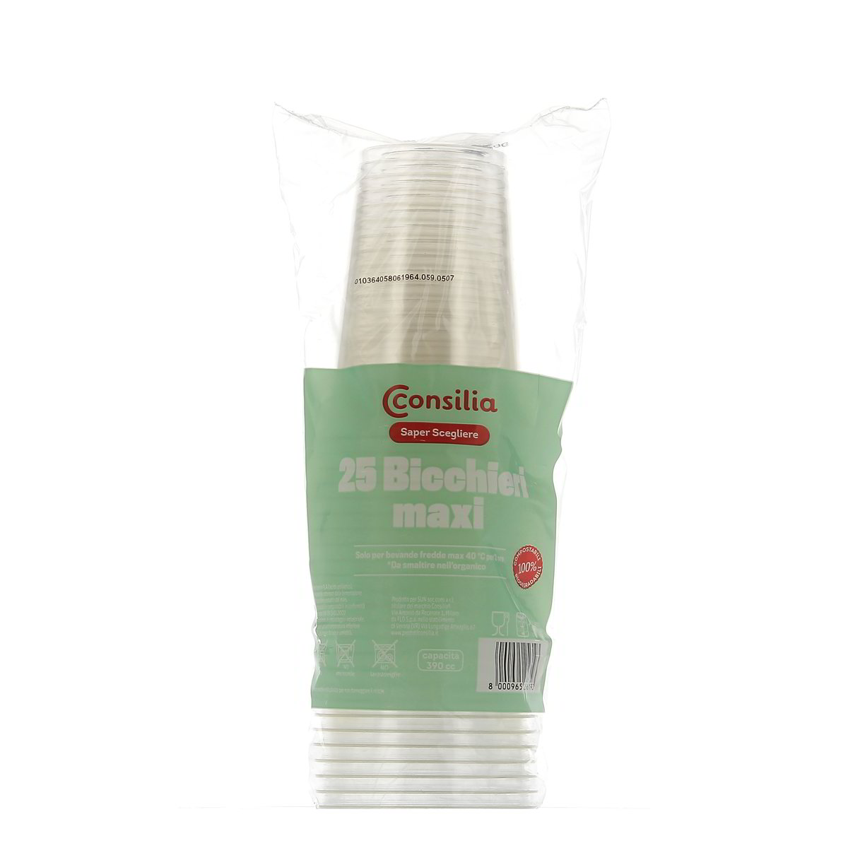 Consilia MAXI BICCHIERI TRASPARENTI 390cc 25 pezzi
