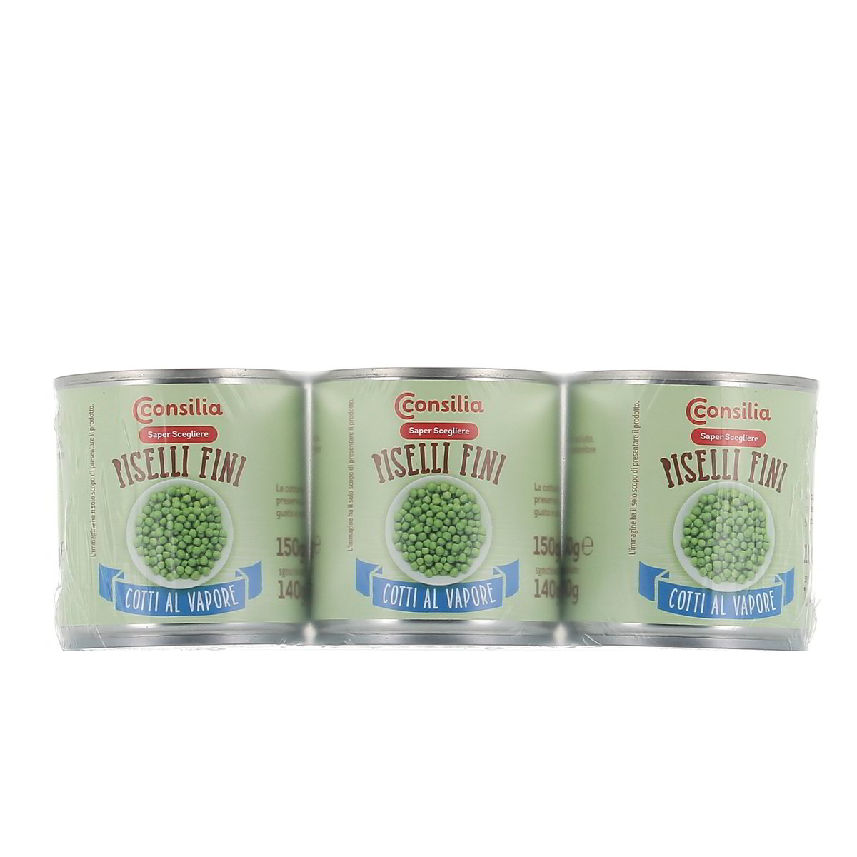 Consilia Piselli Fini Cotti Al Vapore 3x150 g - sgocciolato 3x140 g