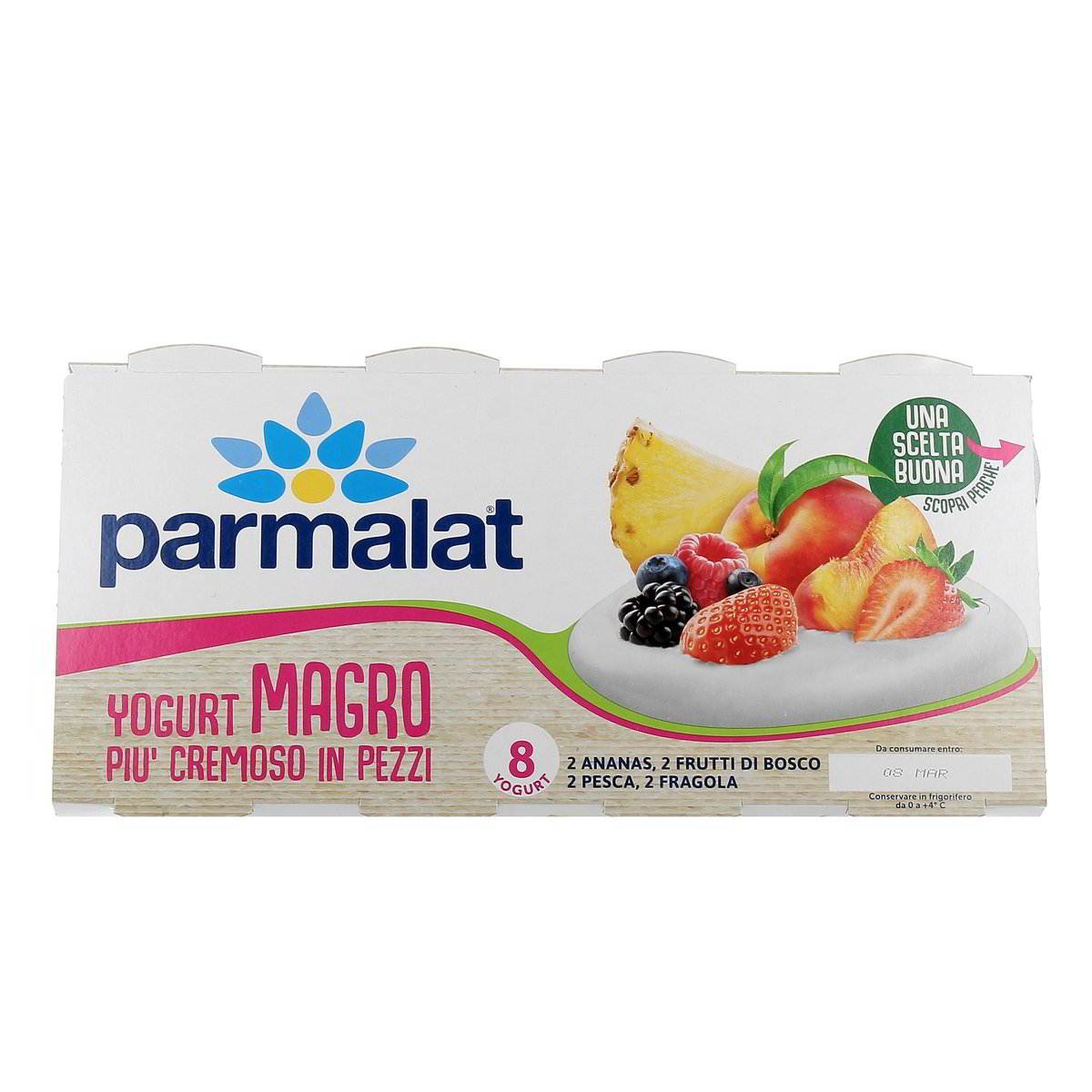 Parmalat Yogurt Magro Con Frutta In Pezzi Gusti Assortiti 8x125 g